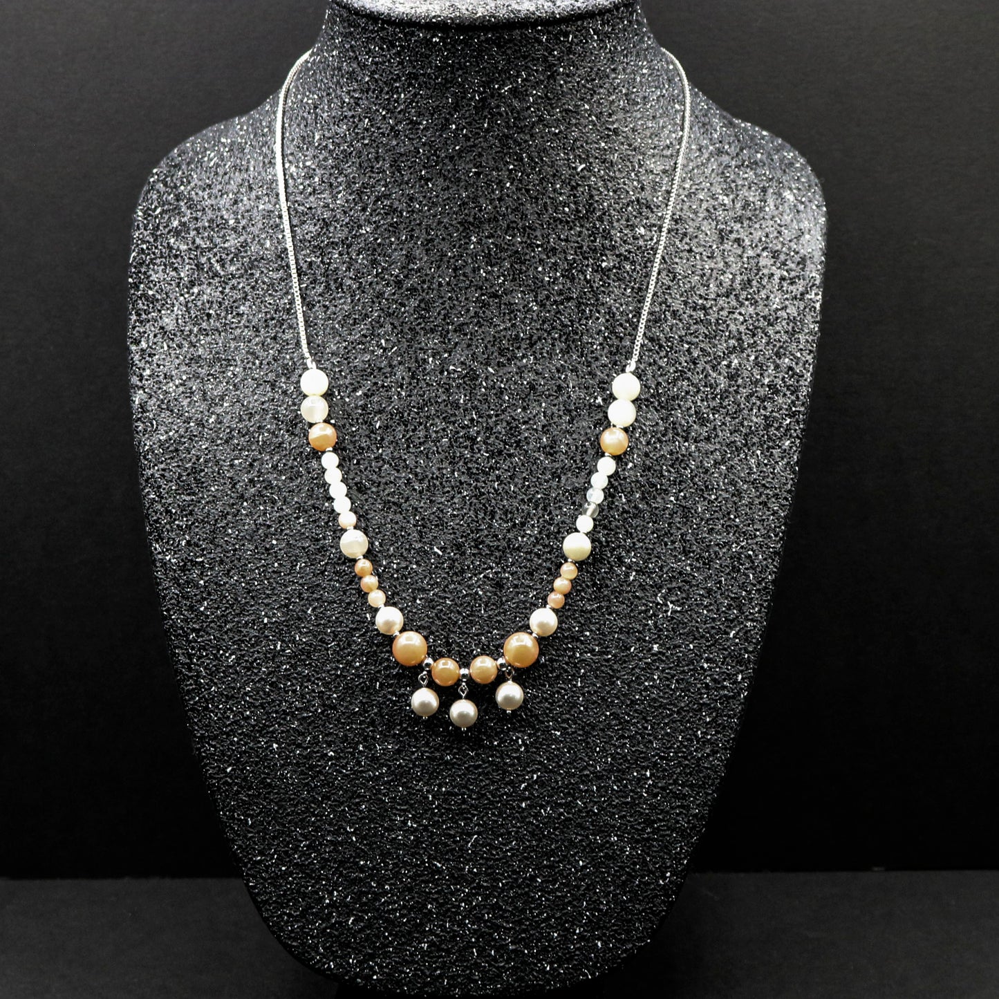 Moonstone & Pearl Slider Clasp Necklace