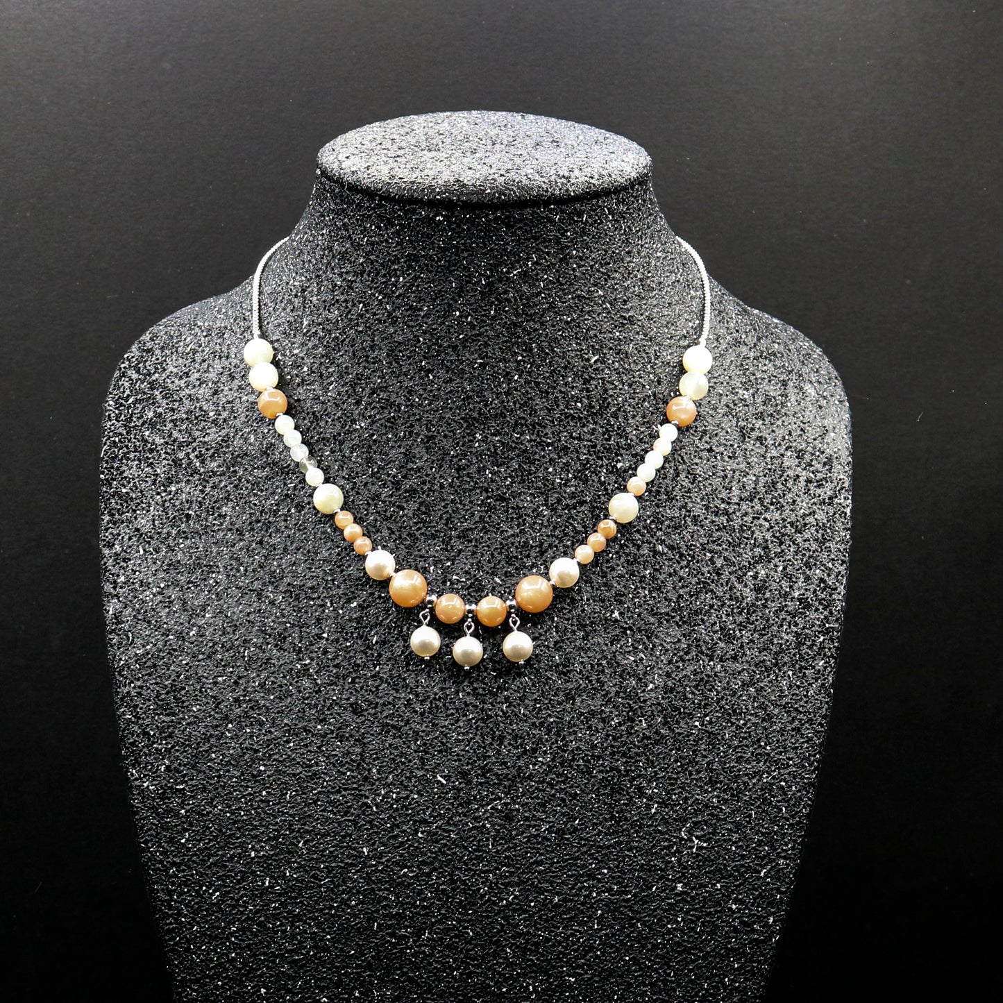 Moonstone & Pearl Slider Clasp Necklace