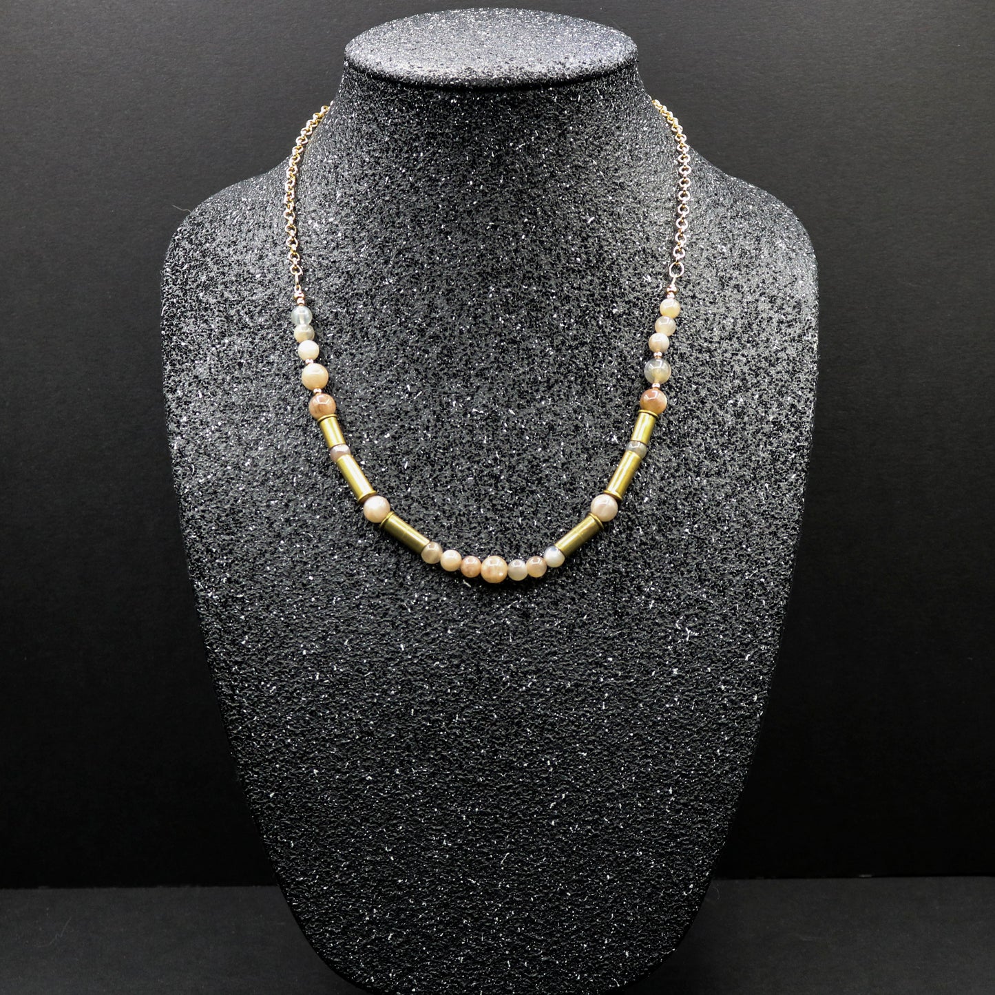 Hi-Caliber Brass & Moonstone Necklace