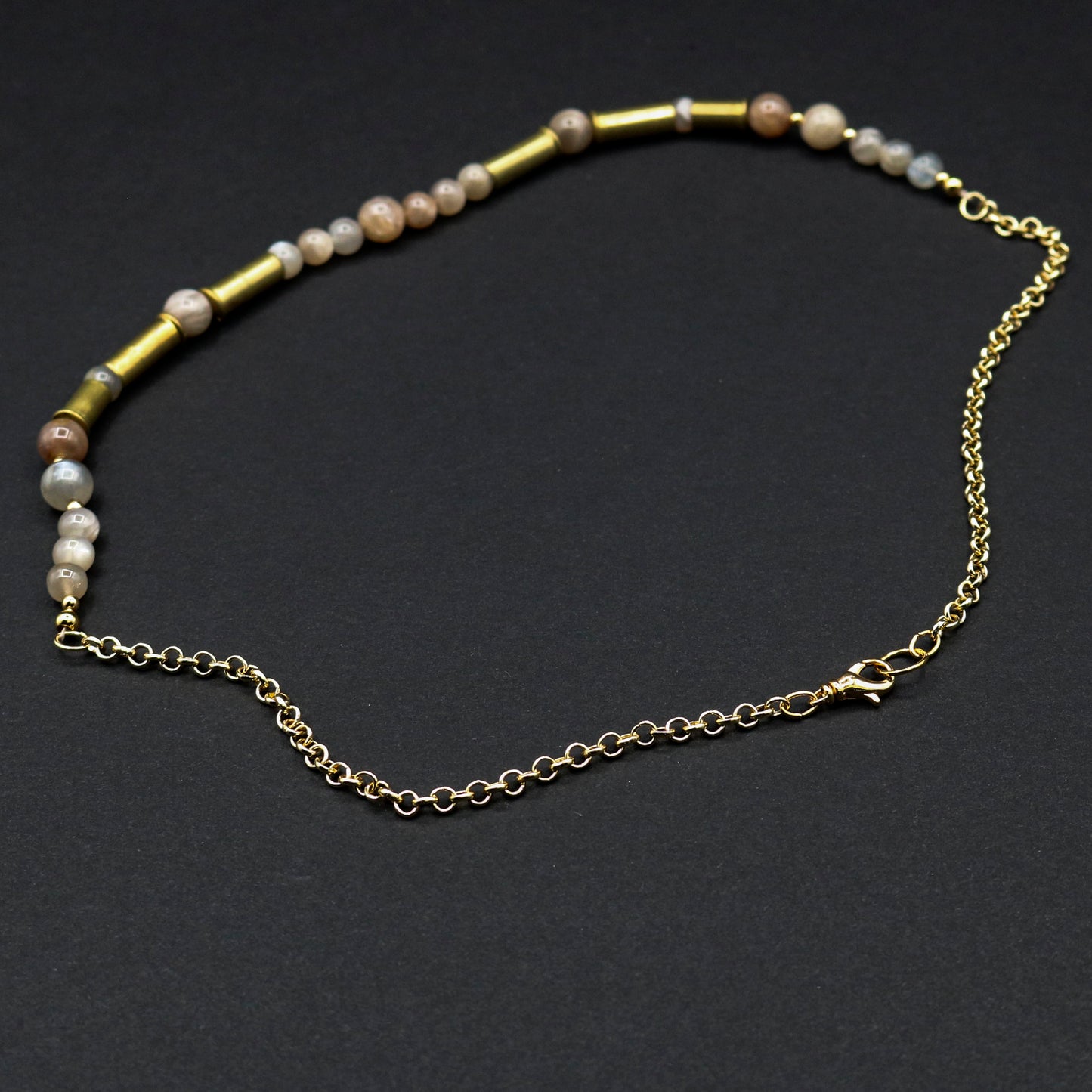 Hi-Caliber Brass & Moonstone Necklace