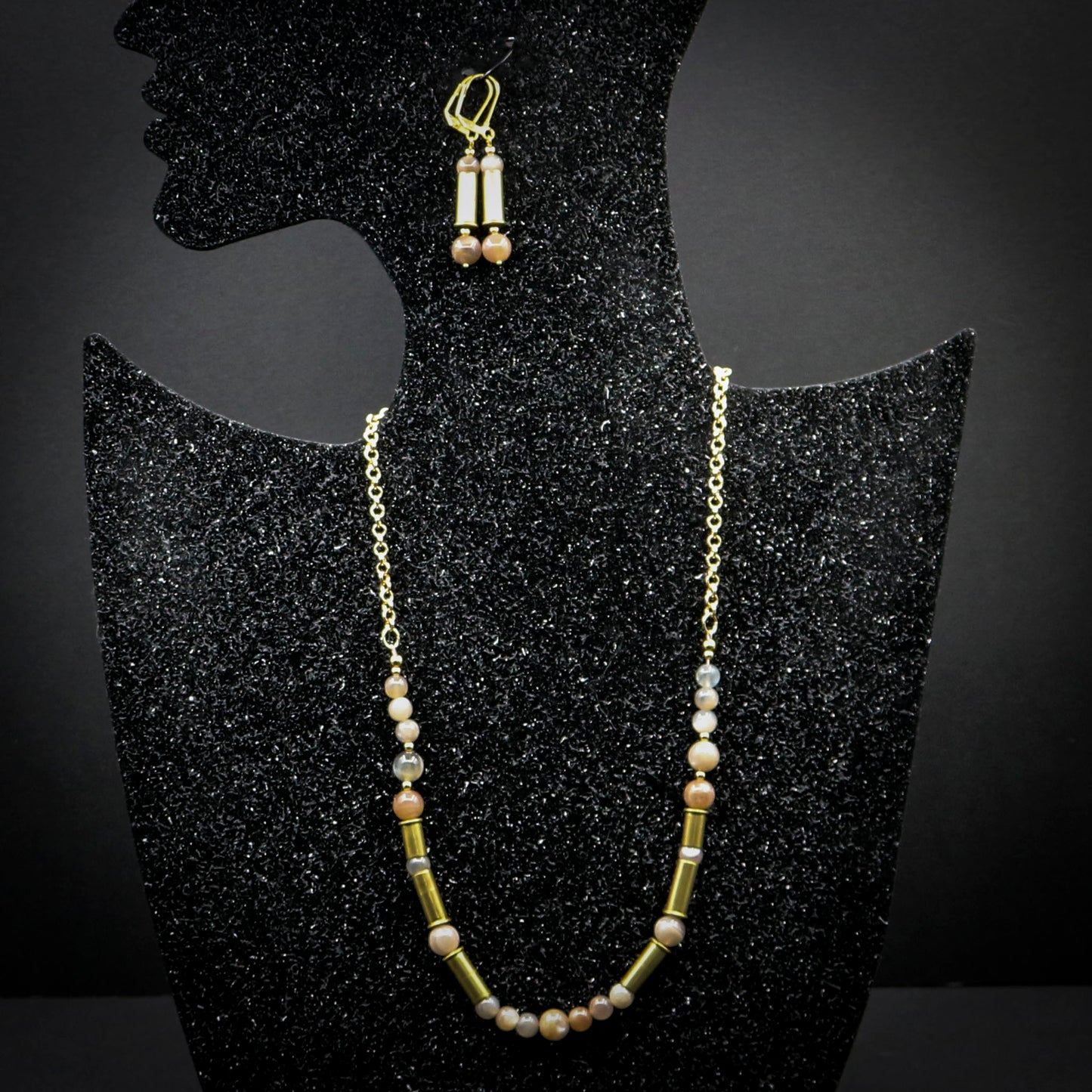 Hi-Caliber Brass & Moonstone Necklace