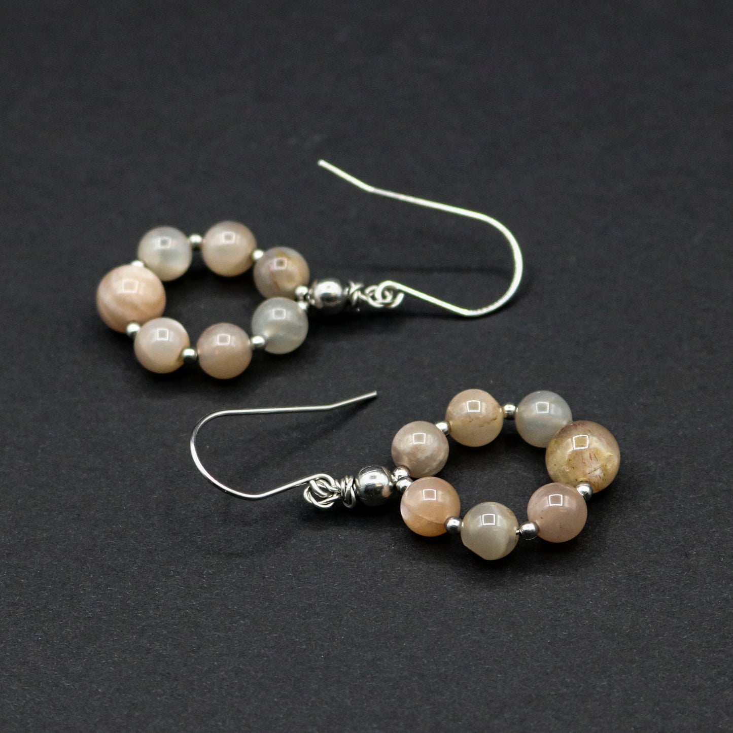 Moonstone Circle Earrings