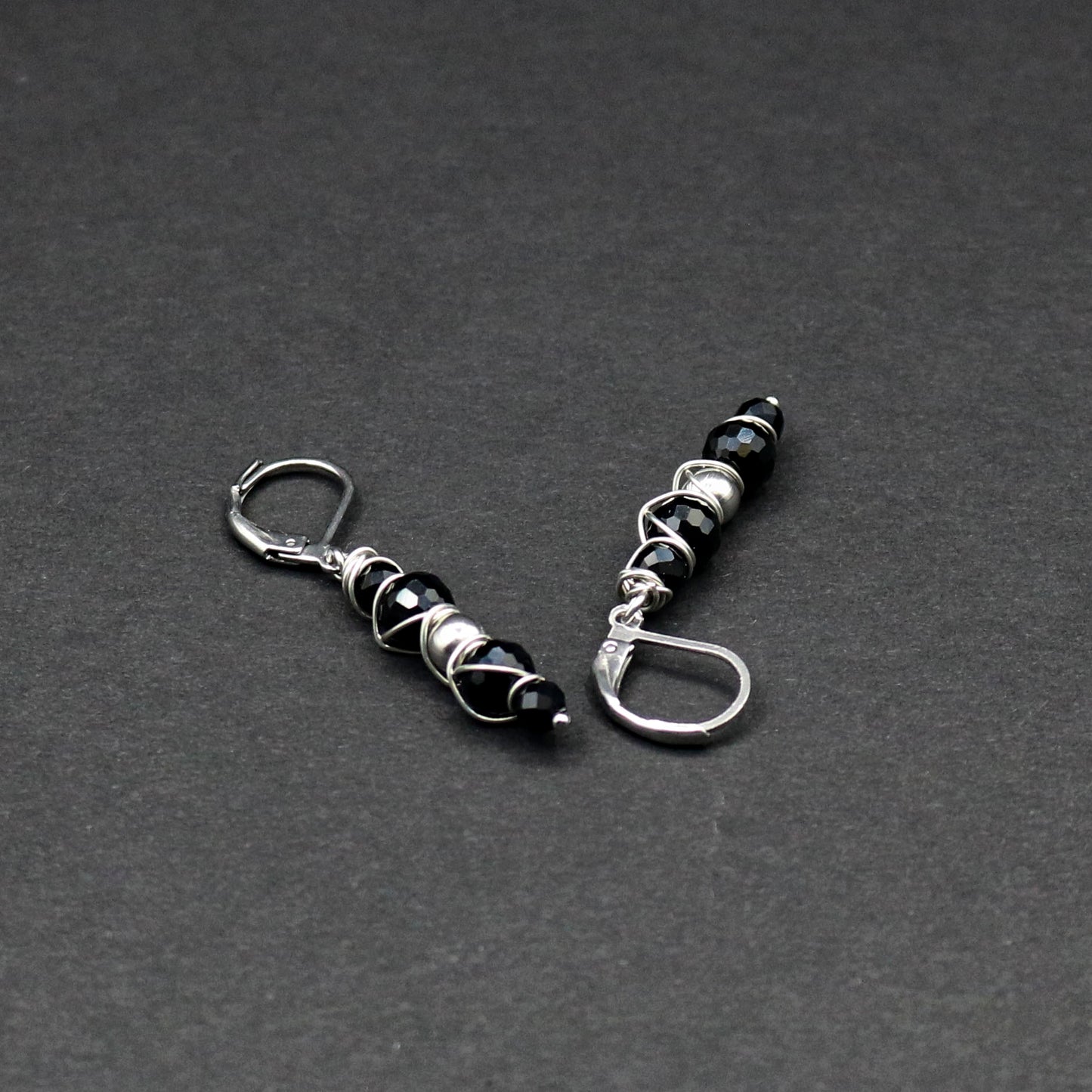 Black Onyx & Silver Earrings