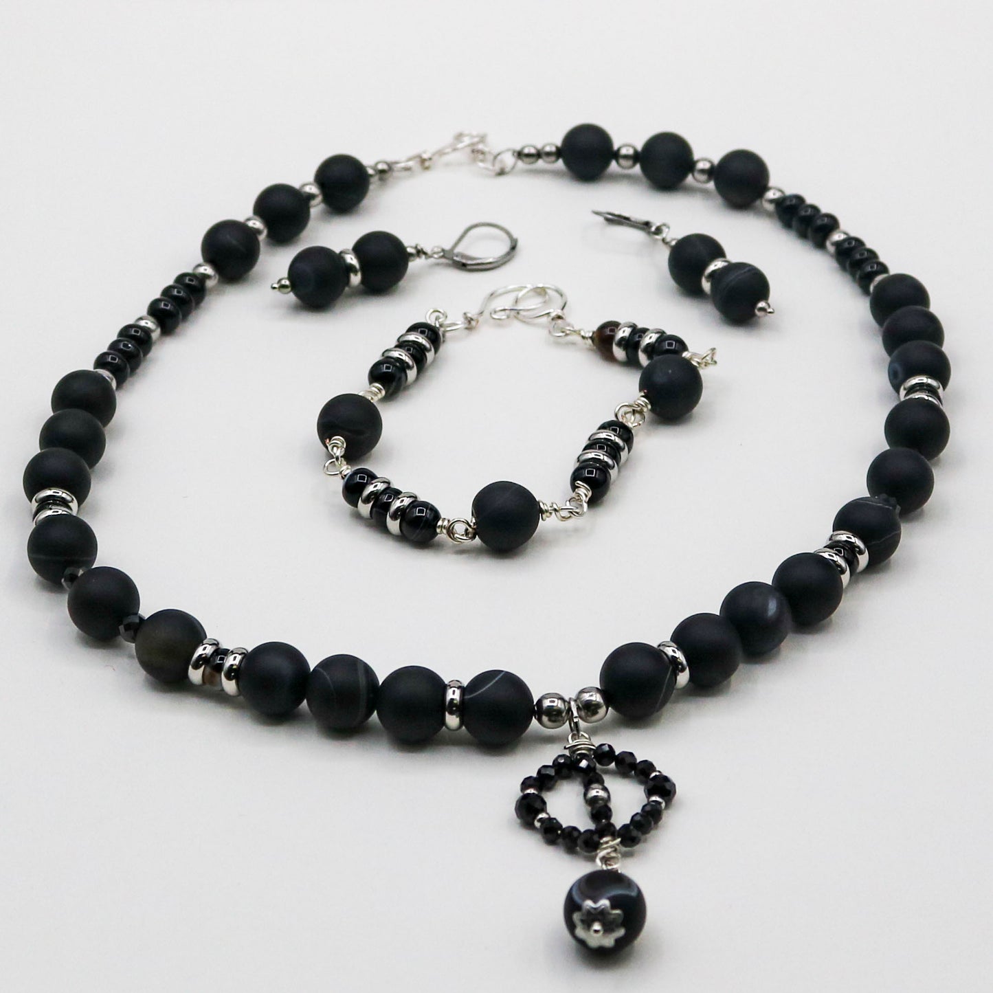 Sardonyx Necklace w/ Black Spinel Focal